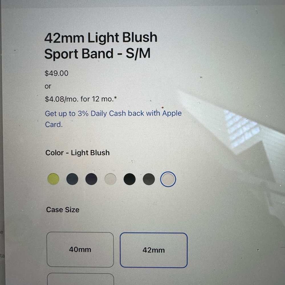 42mm light blush Apple Watch Sport band. New, unopened. $49 new